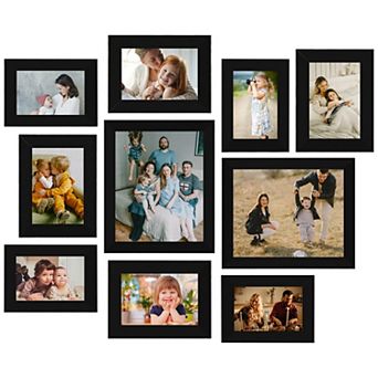 Picture Frame Set 10 Pack Gallery Wall Frames 8x10 5x7 4x6 MDF with Plexiglass Hanging Hardware