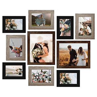 Picture Frame Set 10 Pack Gallery Wall Frames 8x10 5x7 4x6 MDF with Plexiglass Hanging Hardware