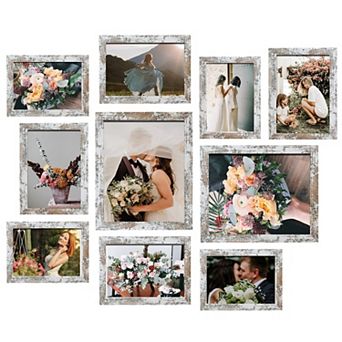 Picture Frame Set 10 Pack Gallery Wall Frames 8x10 5x7 4x6 MDF with Plexiglass Hanging Hardware