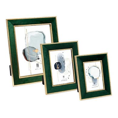 Picture Frame Metallic Double Border Horizontal Vertical Tabletop Wall Display Home Office