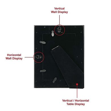 Picture Frame Metallic Double Border Horizontal Vertical Tabletop Wall Display Home Office