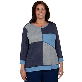 Plus Size Alfred Dunner Heathered Colorblock Knit Top