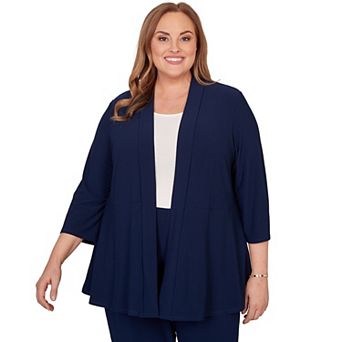 Plus Size Alfred Dunner Light Open Crepe Cardigan Top