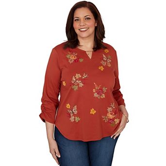 Plus Size Alfred Dunner Tossed Floral Butterfly Top