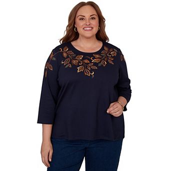 Plus Size Alfred Dunner Embroidered Knit Top