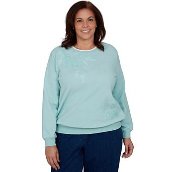Plus Size Alfred Dunner Floral Embroidered Sweatshirt