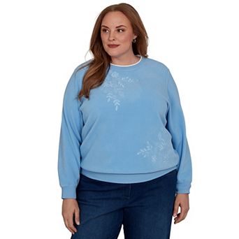 Plus Size Alfred Dunner Floral Embroidered Sweatshirt