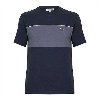 Lacoste Mens Colour Block Cotton Regular T-Shirt