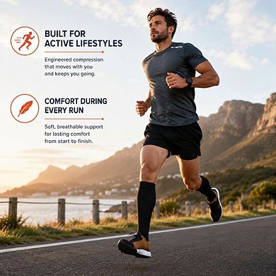 Copper Compression Socks Graduated Support for Running & Recovery