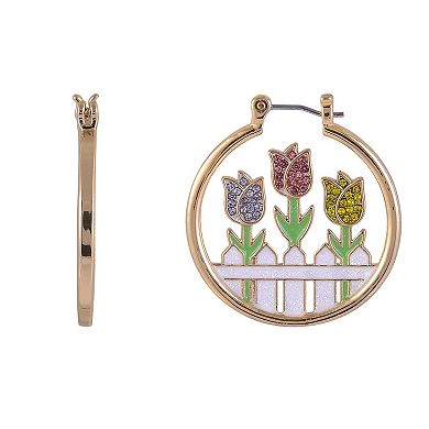 Hallmark Tulip Theme Hoop Earrings