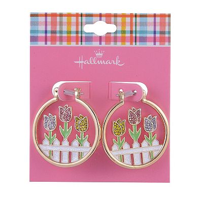 Hallmark Tulip Theme Hoop Earrings
