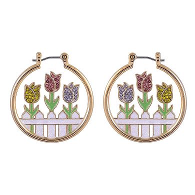 Hallmark Tulip Theme Hoop Earrings