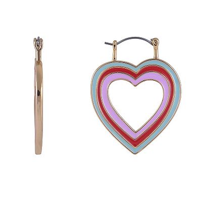 Hallmark Enamel Heart Hoop Earrings