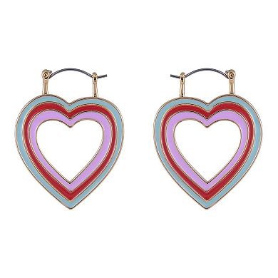 Hallmark Enamel Heart Hoop Earrings