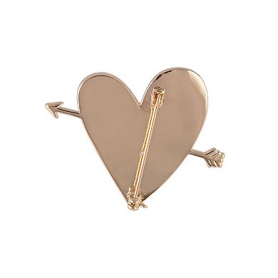 Hallmark Pink Stone Heart and Arrow Pin