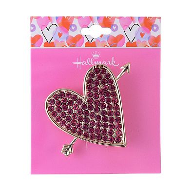 Hallmark Pink Stone Heart and Arrow Pin