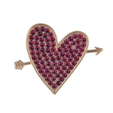 Hallmark Pink Stone Heart and Arrow Pin