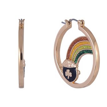 Hallmark St. Patrick's Day Pot Of Gold Hoop Earrings