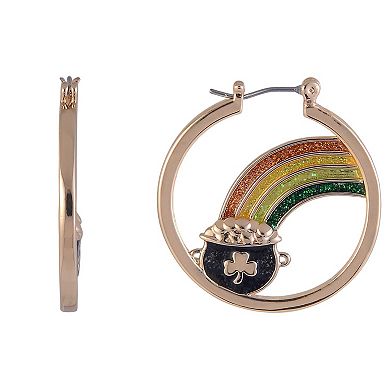 Hallmark St. Patrick's Day Pot Of Gold Hoop Earrings