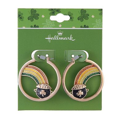 Hallmark St. Patrick's Day Pot Of Gold Hoop Earrings