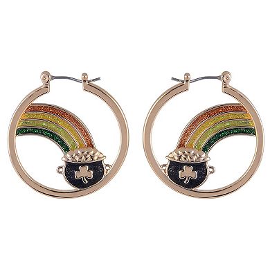 Hallmark St. Patrick's Day Pot Of Gold Hoop Earrings