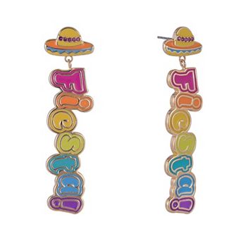 Hallmark Enamel Fiesta Linear Drop Earrings