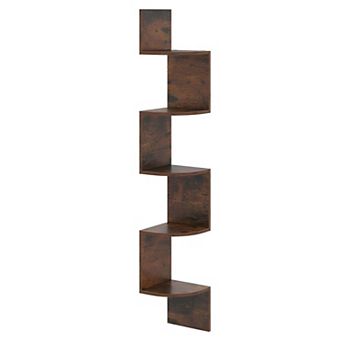 Wall Mounted 5 tier Corner Shelving Unit, Vertical Storage Shelf for Bathroom, Kitchen or Office