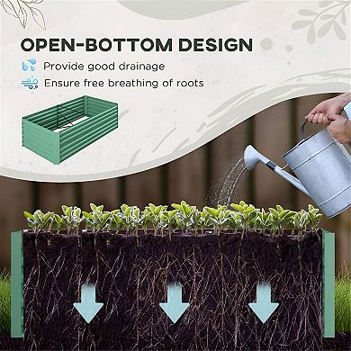 Extra Deep Raised Garden Bed Planter Galvanized Steel Outdoor Vegetable Garden Box