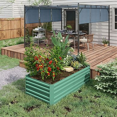 Extra Deep Raised Garden Bed Planter Galvanized Steel Outdoor Vegetable Garden Box