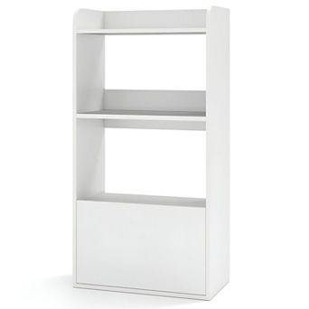 Small 3 Shelf Bookcase with Drawer, Vertical Storage Organizer for Living Room, Study or Entryway