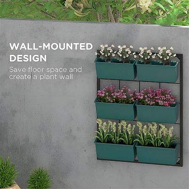 Vertical Wall Planter with 6 Plant Pots, 3 Tier Indoor Outdoor Herb Garden