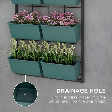 Vertical Wall Planter with 6 Plant Pots, 3 Tier Indoor Outdoor Herb Garden