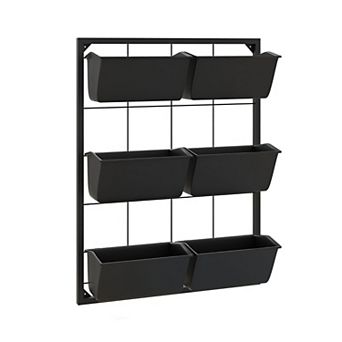 Vertical Wall Planter with 6 Plant Pots, 3 tier Indoor Outdoor Herb Garden