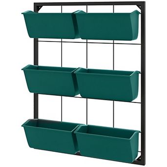 Vertical Wall Planter with 6 Plant Pots, 3 tier Indoor Outdoor Herb Garden