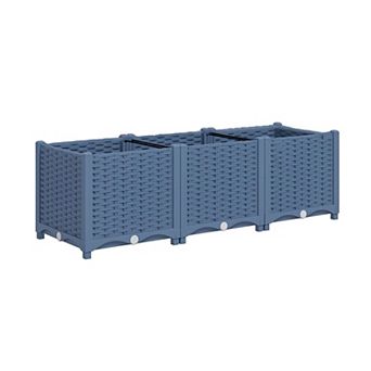 Rectangular Raised Garden Planter Box Plastic Outdoor Vegetable Herb Flower Planter