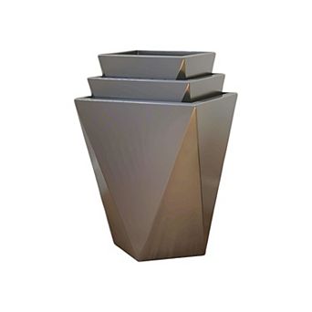 3 pc Indoor Outdoor Planter Pot Set Flower Plant Pots for Patio Balcony Living Room