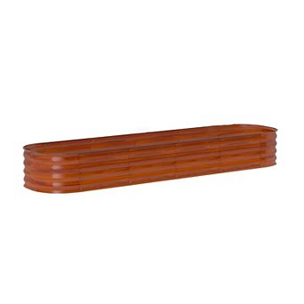Rectangular Raised Garden Bed Galvanized Steel Outdoor Planter for Vegetables Herbs Flowers