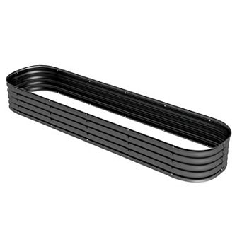 Rectangular Raised Garden Bed Galvanized Steel Outdoor Planter for Vegetables Herbs Flowers