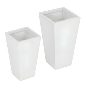 Set of 2 Tall Planter Pots Indoor Outdoor Flower Plant Pots for Patio Balcony Yard