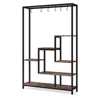 7 tier Ladder Plant Stand with Metal Frame and Wood Shelves, Indoor Plant Shelf for Living Room