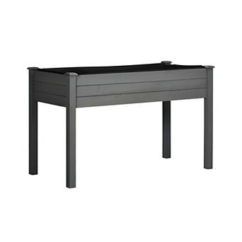 Elevated Patio Garden Planter Box, Wood Raised Bed for Balcony, Backyard or Deck Plants