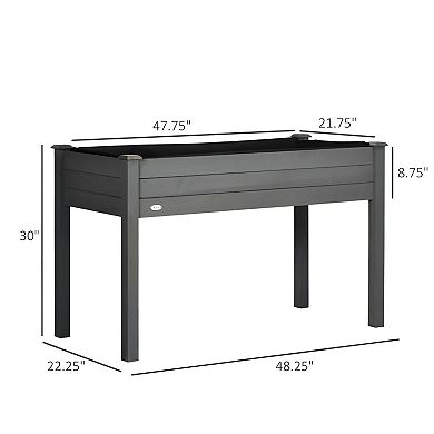 Elevated Patio Garden Planter Box, Wood Raised Bed for Balcony, Backyard or Deck Plants