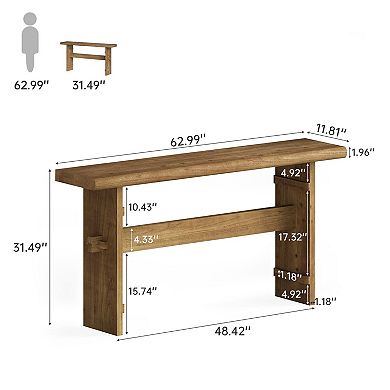 Narrow Solid Wood Console Table for Entryway or Living Room