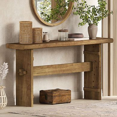 Narrow Solid Wood Console Table for Entryway or Living Room