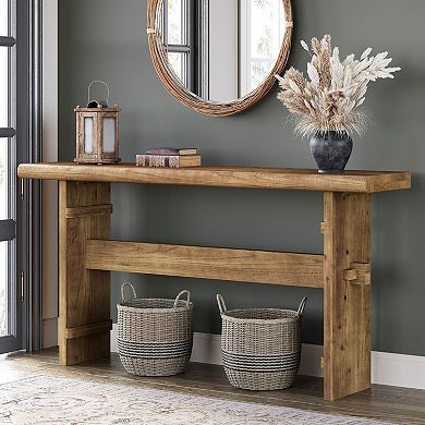 Narrow Solid Wood Console Table for Entryway or Living Room