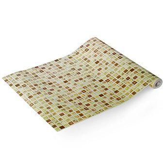 Peel and Stick Mosaic Pattern Wallpaper Roll Vinyl Self Adhesive Wall Cover