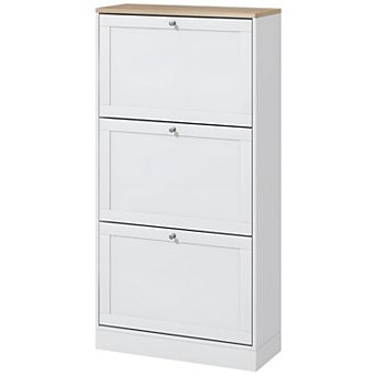 Shoe Cabinet with 3 Flip Drawers Entryway Storage Holds Up to 18 Pairs