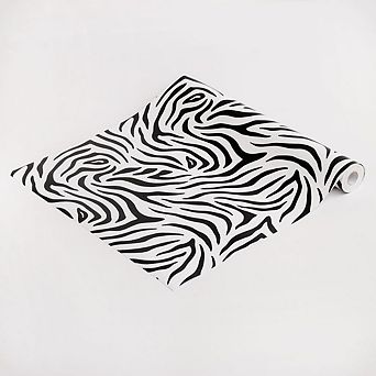 Zebra Print Peel and Stick Wallpaper Roll Self Adhesive Vinyl Wall Covering for Home Decor