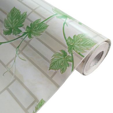 Leaf Pattern Peel and Stick Wallpaper Removable Wall Covering for Furniture Shelves