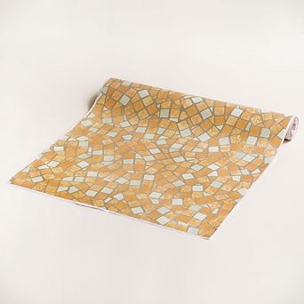 Colorful Mosaic Pattern Removable Wallpaper Peel and Stick Vinyl Wall Paper, Walls Cabinets Shelves